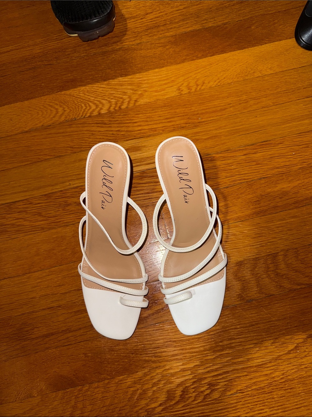 Wild Pair White Multi-Strap Slide Mules